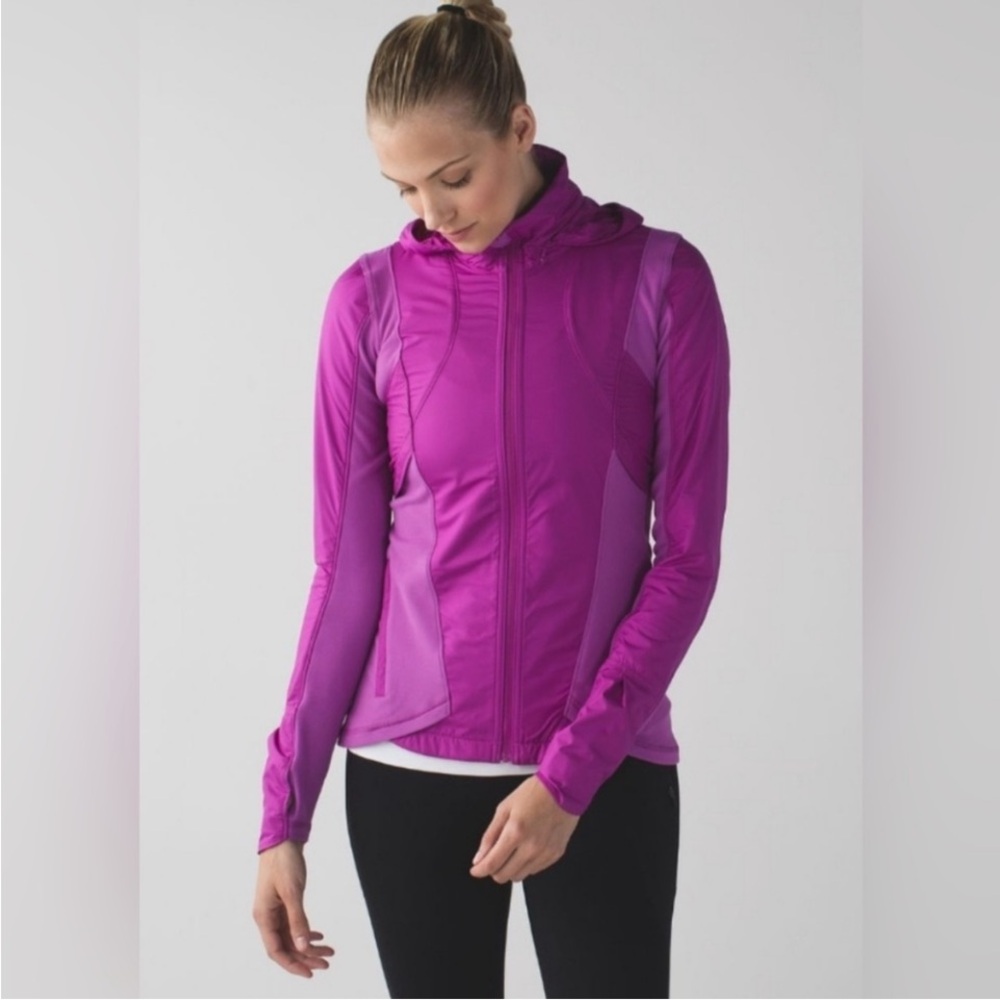 Lululemon Kanto Catch Me
Running Zip Hooded Jacket Purple Pink Size 6.